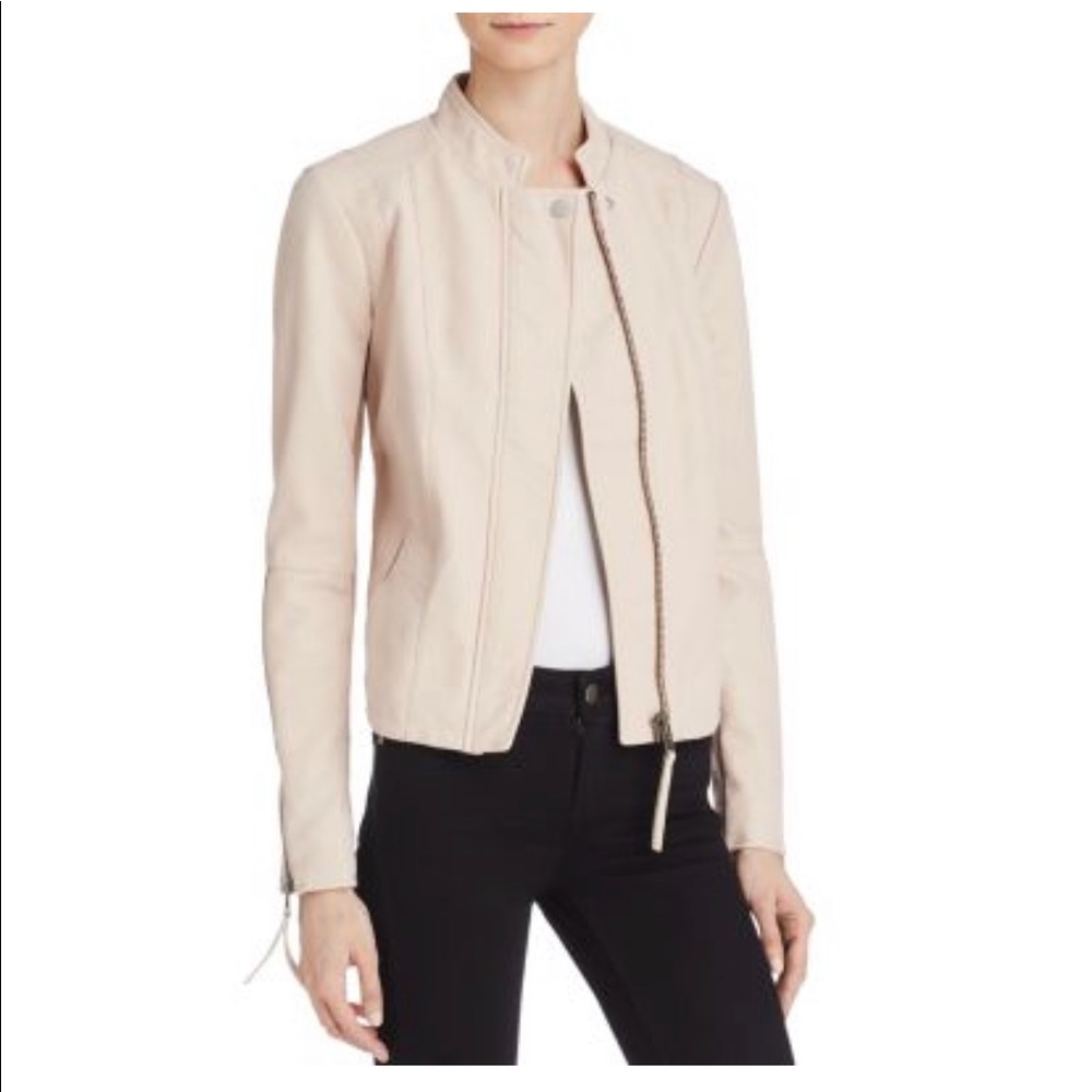 Free People Moto Jacket Vegan Faux-Suede Jacket in Rose